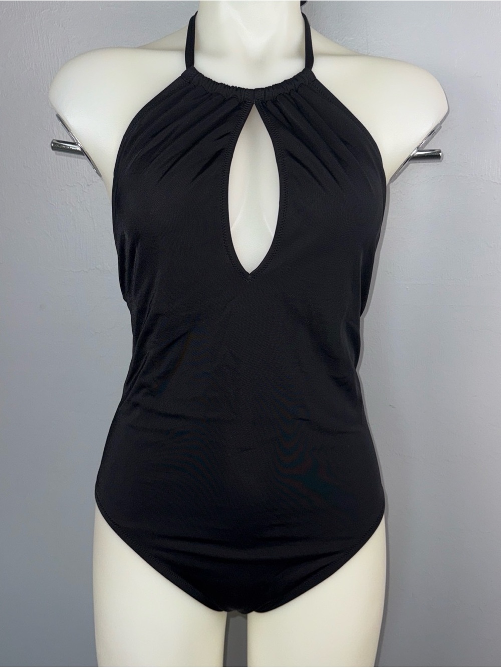 PINK Victoria’s Secret One Piece Bathing Suit Womens Large Black Halter Classic